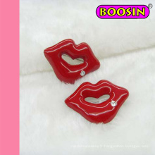 Broche de bijoux de mode / Sexy rouge lèvres métalliques broche pour cadeau